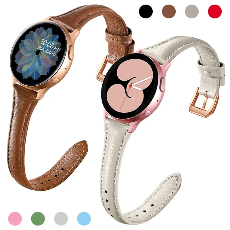 Bracelet montre cuir fin 20 à 22 mm pour Samsung Galaxy