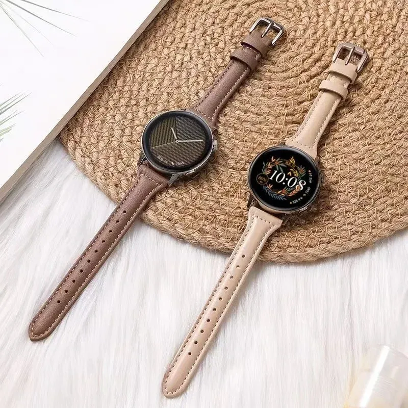 Bracelet montre cuir fin 20 à 22 mm pour Samsung Galaxy