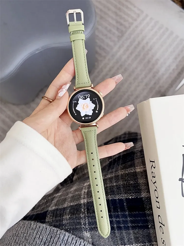 Bracelet montre cuir fin 20 à 22 mm pour Samsung Galaxy