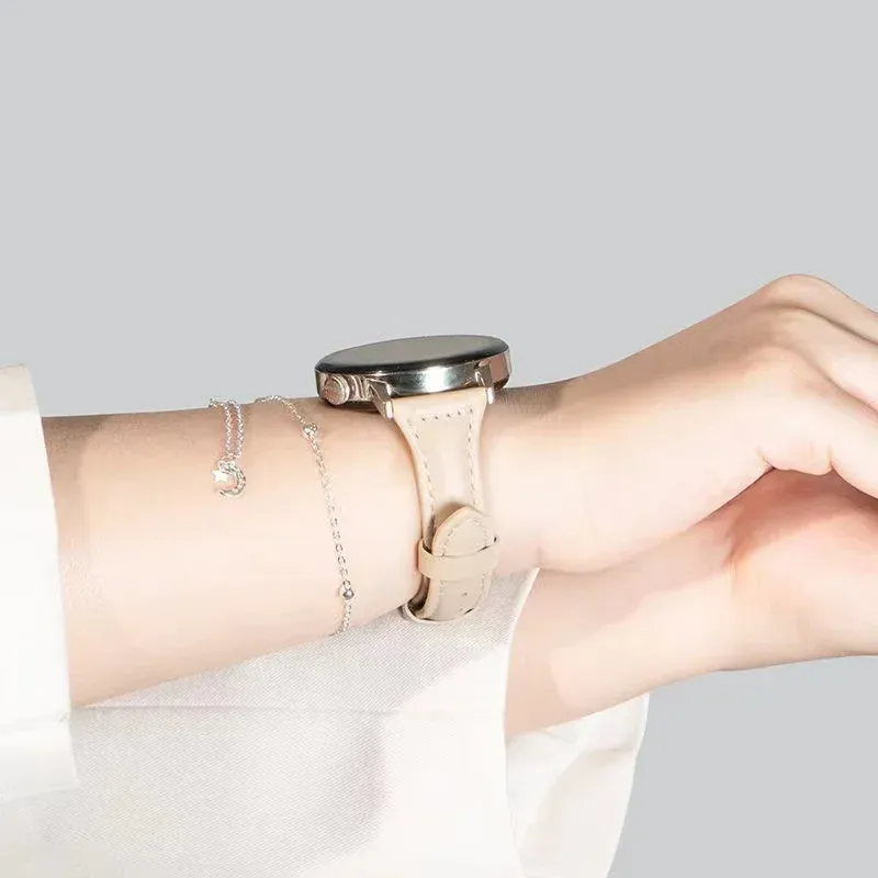 Bracelet montre cuir fin 20 à 22 mm pour Samsung Galaxy