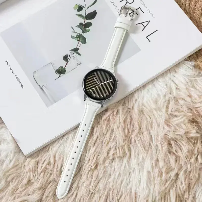 Bracelet montre cuir fin 20 à 22 mm pour Samsung Galaxy