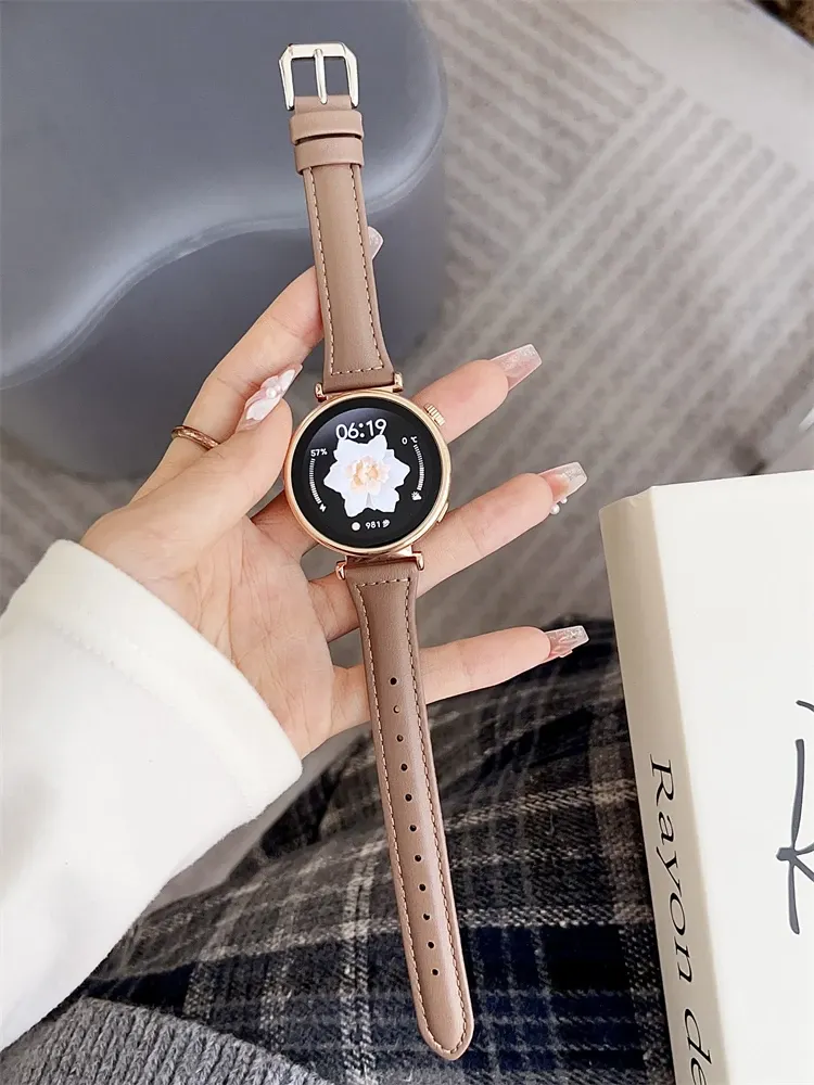 Bracelet montre cuir fin 20 à 22 mm pour Samsung Galaxy
