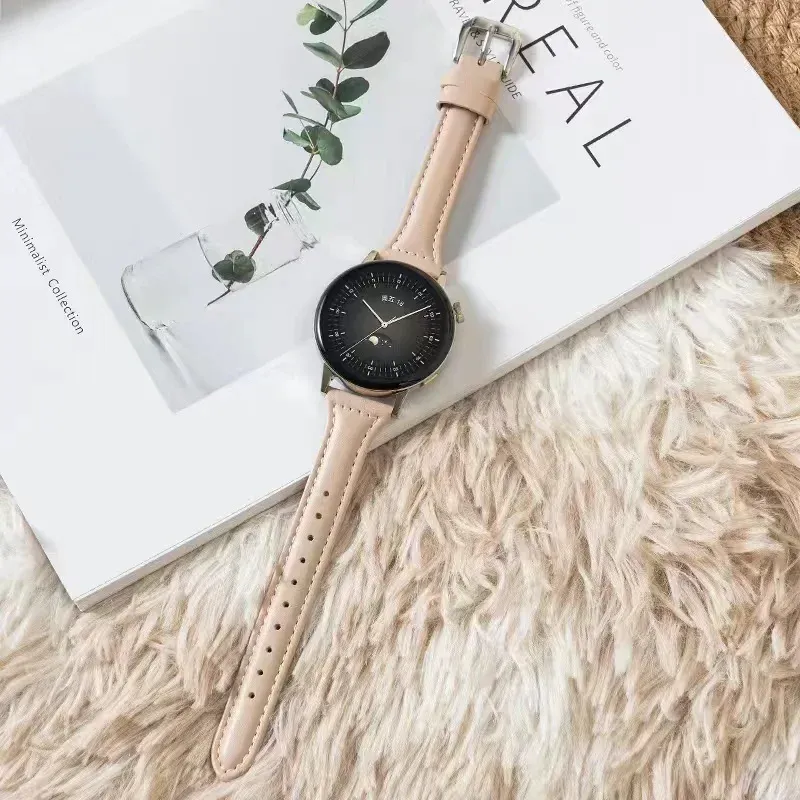Bracelet montre cuir fin 20 à 22 mm pour Samsung Galaxy