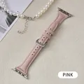 Bracelet montre cuir fin 38 à 49 mm pour Apple Watch – Couleur du bracelet 3 lotus pink