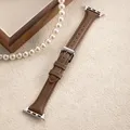 Bracelet montre cuir fin 38 à 49 mm pour Apple Watch – Couleur du bracelet 5 Caramel Macchiato