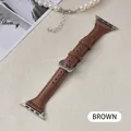 Bracelet montre cuir fin 38 à 49 mm pour Apple Watch – Couleur du bracelet 6 Mocha brown