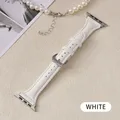 Bracelet montre cuir fin 38 à 49 mm pour Apple Watch – Couleur du bracelet 8 white