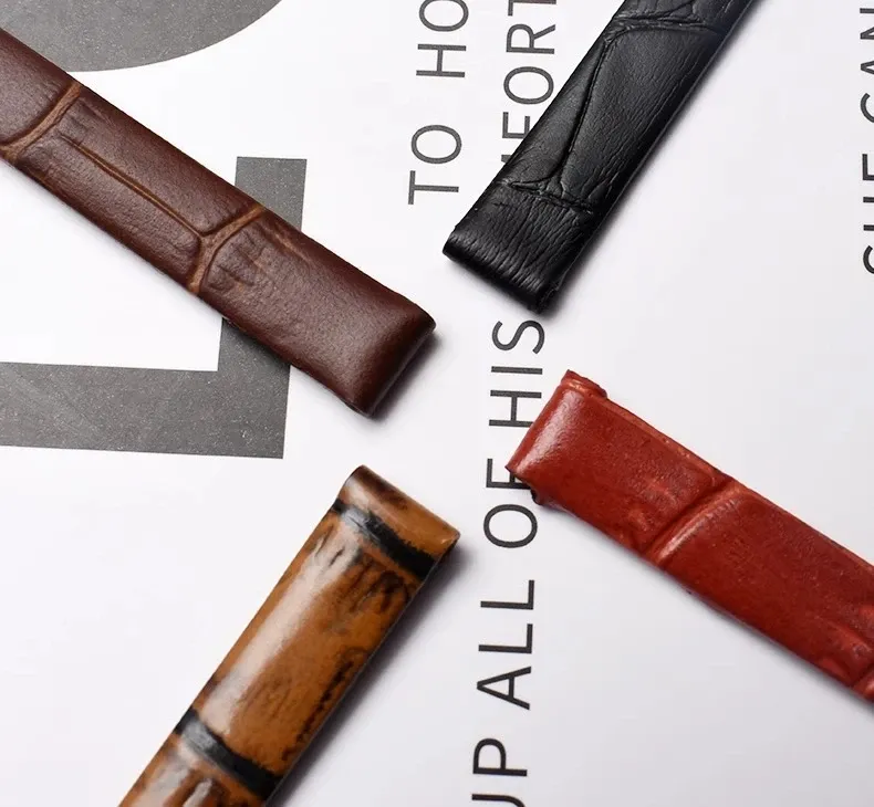 Bracelet montre cuir fin croco 6 à 16 mm
