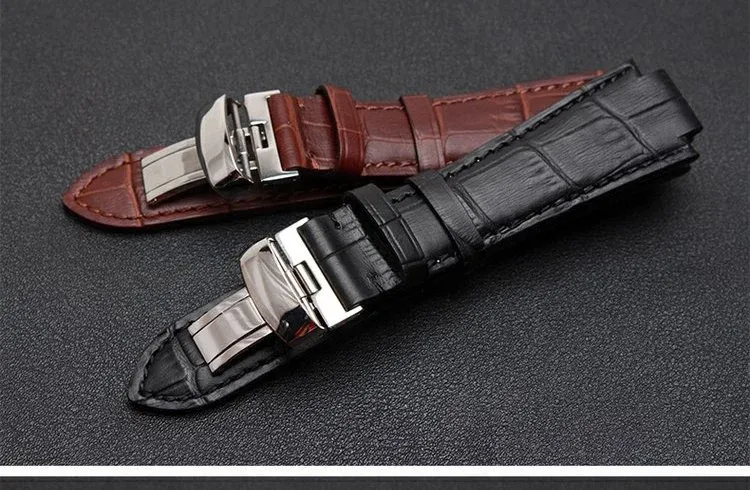 Bracelet montre cuir grain crocodile 24x14 mm