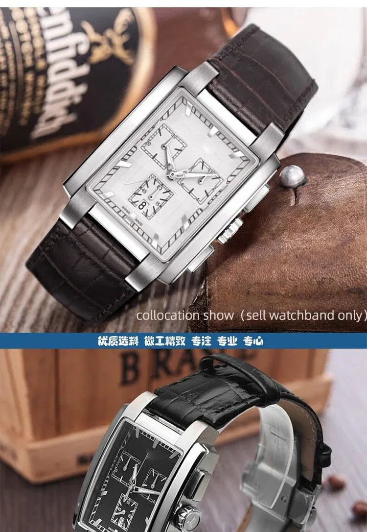 Bracelet montre cuir grain crocodile 24x14 mm
