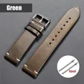 Bracelet montre cuir huilé 18 à 24 mm pour Seiko et Omega – Couleur du bracelet Green