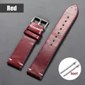 Bracelet montre cuir huilé 18 à 24 mm pour Seiko et Omega – Couleur du bracelet Red