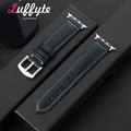 Bracelet montre cuir huilé 38 à 49 mm pour Apple Watch – Couleur du bracelet Blue