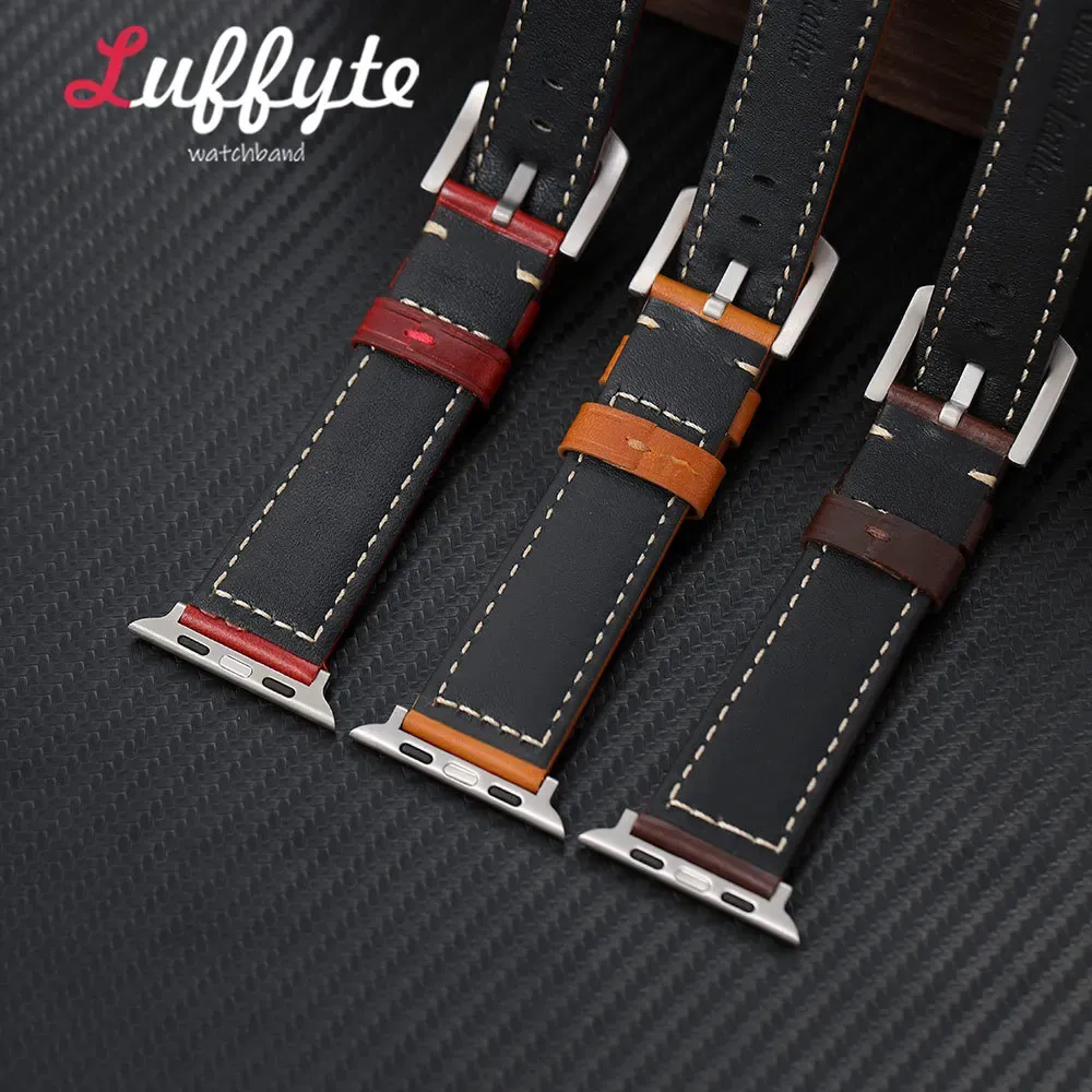 Bracelet montre cuir huilé 38 à 49 mm pour Apple Watch