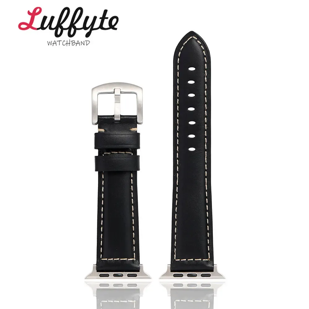 Bracelet montre cuir huilé 38 à 49 mm pour Apple Watch