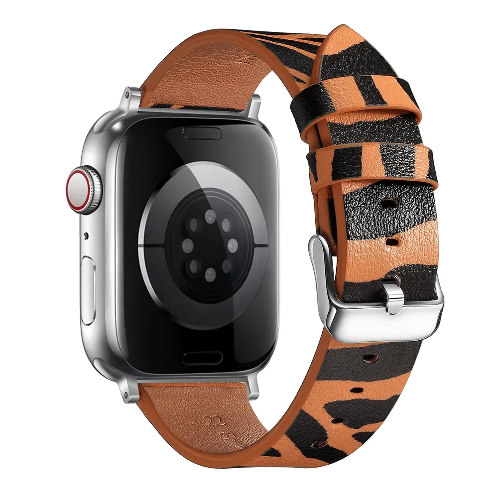 Bracelet montre cuir léopard Apple Watch 38 à 49 mm