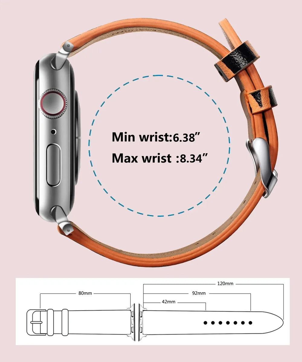 Bracelet montre cuir léopard Apple Watch 38 à 49 mm