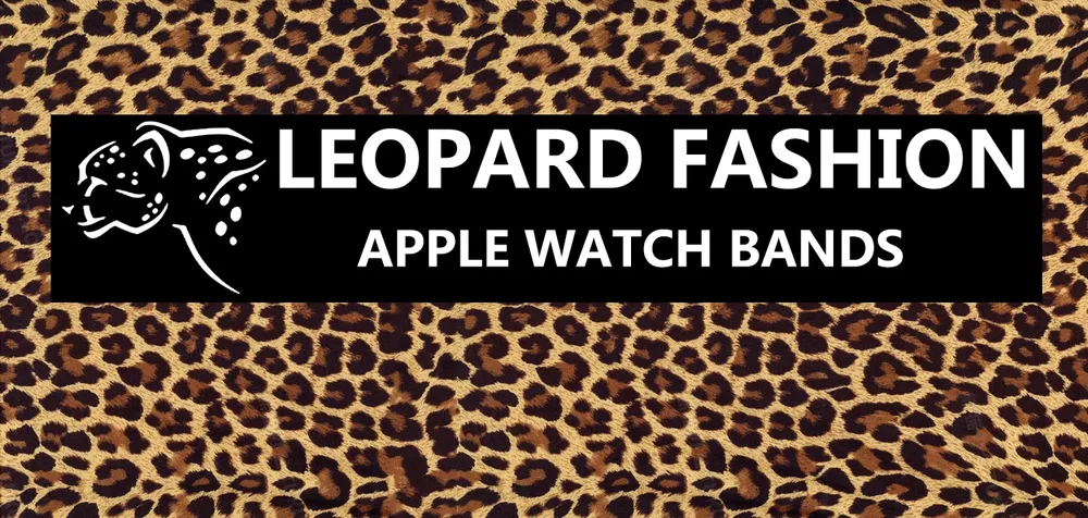 Bracelet montre cuir léopard Apple Watch 38 à 49 mm