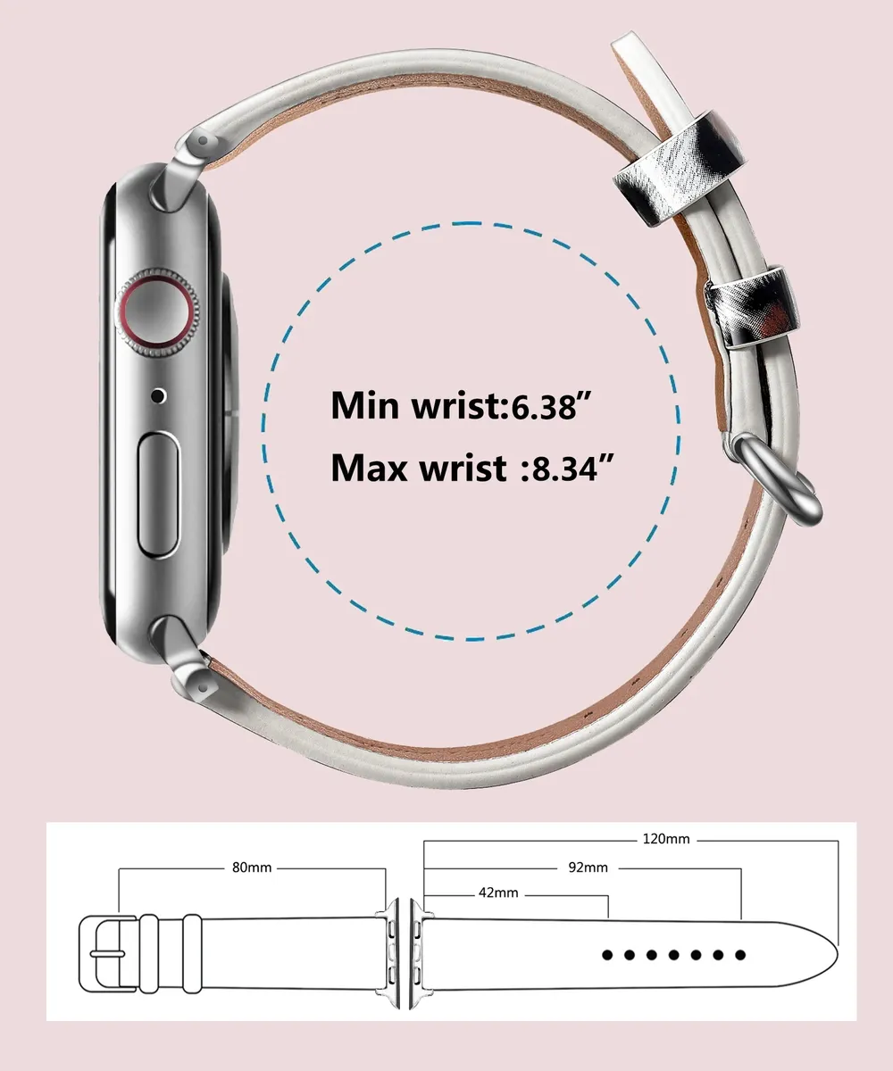 Bracelet montre cuir léopard Apple Watch 38 à 49 mm