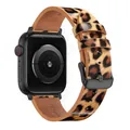 Bracelet montre cuir léopard Apple Watch 38 à 49 mm – Couleur du bracelet Leopard 1 Black