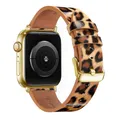 Bracelet montre cuir léopard Apple Watch 38 à 49 mm – Couleur du bracelet Leopard 1 Gold