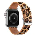 Bracelet montre cuir léopard Apple Watch 38 à 49 mm – Couleur du bracelet Leopard 1 Silver