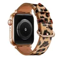 Bracelet montre cuir léopard Apple Watch 38 à 49 mm – Couleur du bracelet Leopard 11 Rosegold