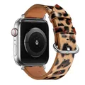 Bracelet montre cuir léopard Apple Watch 38 à 49 mm – Couleur du bracelet Leopard 11 Silver