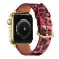 Bracelet montre cuir léopard Apple Watch 38 à 49 mm – Couleur du bracelet Leopard 12 Gold