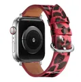Bracelet montre cuir léopard Apple Watch 38 à 49 mm – Couleur du bracelet Leopard 12 Silver