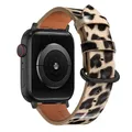 Bracelet montre cuir léopard Apple Watch 38 à 49 mm – Couleur du bracelet Leopard 13 Black