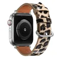 Bracelet montre cuir léopard Apple Watch 38 à 49 mm – Couleur du bracelet Leopard 13 Silver