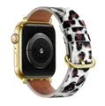 Bracelet montre cuir léopard Apple Watch 38 à 49 mm – Couleur du bracelet Leopard 15 Gold