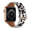 Bracelet montre cuir léopard Apple Watch 38 à 49 mm – Couleur du bracelet Leopard 15 Rose Gold