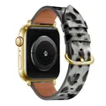 Bracelet montre cuir léopard Apple Watch 38 à 49 mm – Couleur du bracelet Leopard 16 Gold