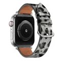 Bracelet montre cuir léopard Apple Watch 38 à 49 mm – Couleur du bracelet Leopard 16 Silver