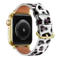 Bracelet montre cuir léopard Apple Watch 38 à 49 mm – Couleur du bracelet Leopard 17 Gold