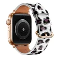 Bracelet montre cuir léopard Apple Watch 38 à 49 mm – Couleur du bracelet Leopard 17 Rose Gold