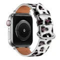 Bracelet montre cuir léopard Apple Watch 38 à 49 mm – Couleur du bracelet Leopard 17 Silver