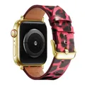 Bracelet montre cuir léopard Apple Watch 38 à 49 mm – Couleur du bracelet Leopard 2 Gold