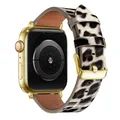Bracelet montre cuir léopard Apple Watch 38 à 49 mm – Couleur du bracelet Leopard 3 Gold