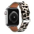 Bracelet montre cuir léopard Apple Watch 38 à 49 mm – Couleur du bracelet Leopard 3 Silver
