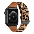 Bracelet montre cuir léopard Apple Watch 38 à 49 mm – Couleur du bracelet Leopard 4 Black