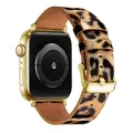 Bracelet montre cuir léopard Apple Watch 38 à 49 mm – Couleur du bracelet Leopard 4 Gold