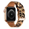 Bracelet montre cuir léopard Apple Watch 38 à 49 mm – Couleur du bracelet Leopard 4 RoseGold