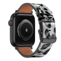Bracelet montre cuir léopard Apple Watch 38 à 49 mm – Couleur du bracelet Leopard 6 Black