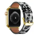 Bracelet montre cuir léopard Apple Watch 38 à 49 mm – Couleur du bracelet Leopard 6 Gold