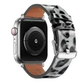 Bracelet montre cuir léopard Apple Watch 38 à 49 mm – Couleur du bracelet Leopard 6 Silver