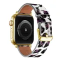 Bracelet montre cuir léopard Apple Watch 38 à 49 mm – Couleur du bracelet Leopard 7 Gold