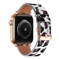 Bracelet montre cuir léopard Apple Watch 38 à 49 mm – Couleur du bracelet Leopard 7 RoseGold
